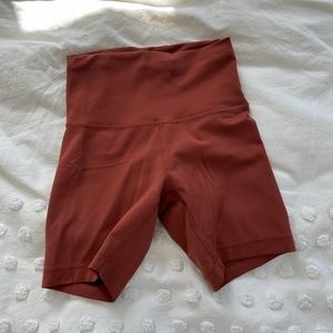 Lululemon orange biker shorts